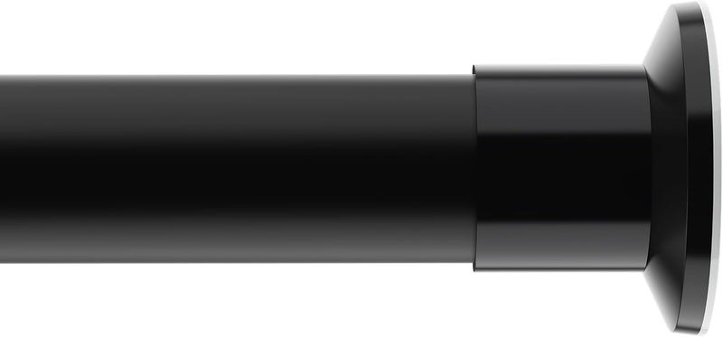 Hoople Tension Curtain Rod, No Drilling Tension Rods for Windows 83-123 Inch, Adjustable Pole Shower Curtain Rod, Non-Slip Telescoping Curtain Rods for Bathroom Patio Bedroom Laundry, Black - Image 1